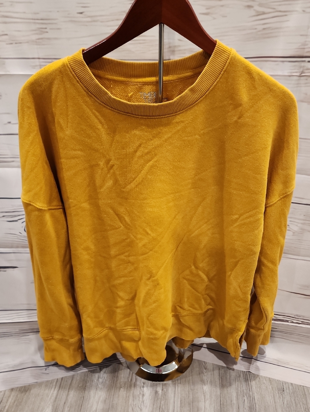Time and Tru Mustard Crewneck Sweatshirt